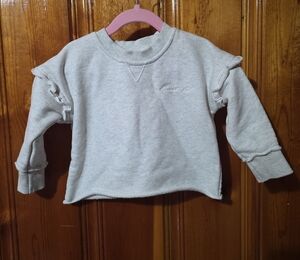 Little Bipsy Light Gray Ruffle Sweatshirt